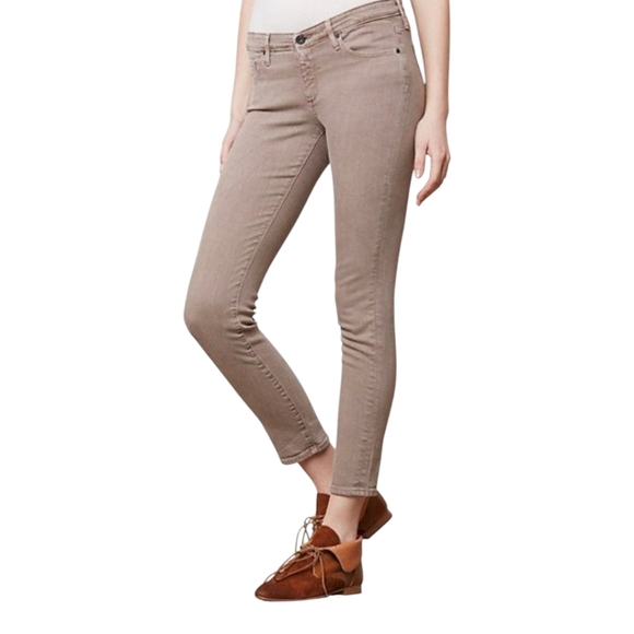 AG Adriano Goldschmied The Stevie Slim Straight Leg Ankle Brown Mocha 32R - Picture 1 of 13